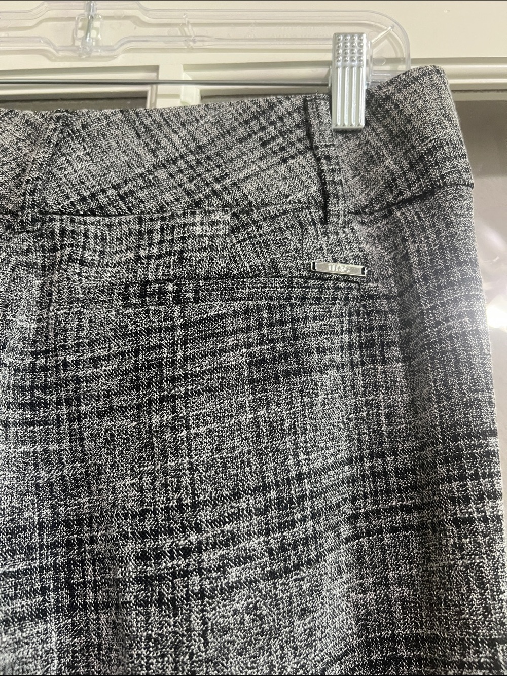 7th Avenue Gray Plaid Wide-Leg Work Pants Size 4P - Picture 8 of 12